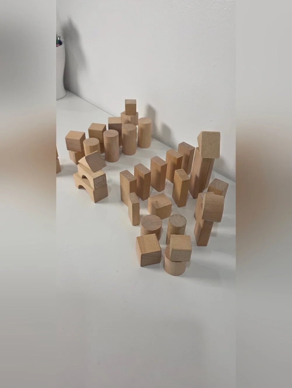 ⭐️Wooden Building Blocks Set for Kids - Neutral Wood 35 Pieces
